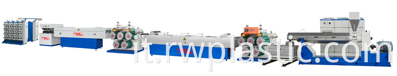 Flat monofilament extruding line